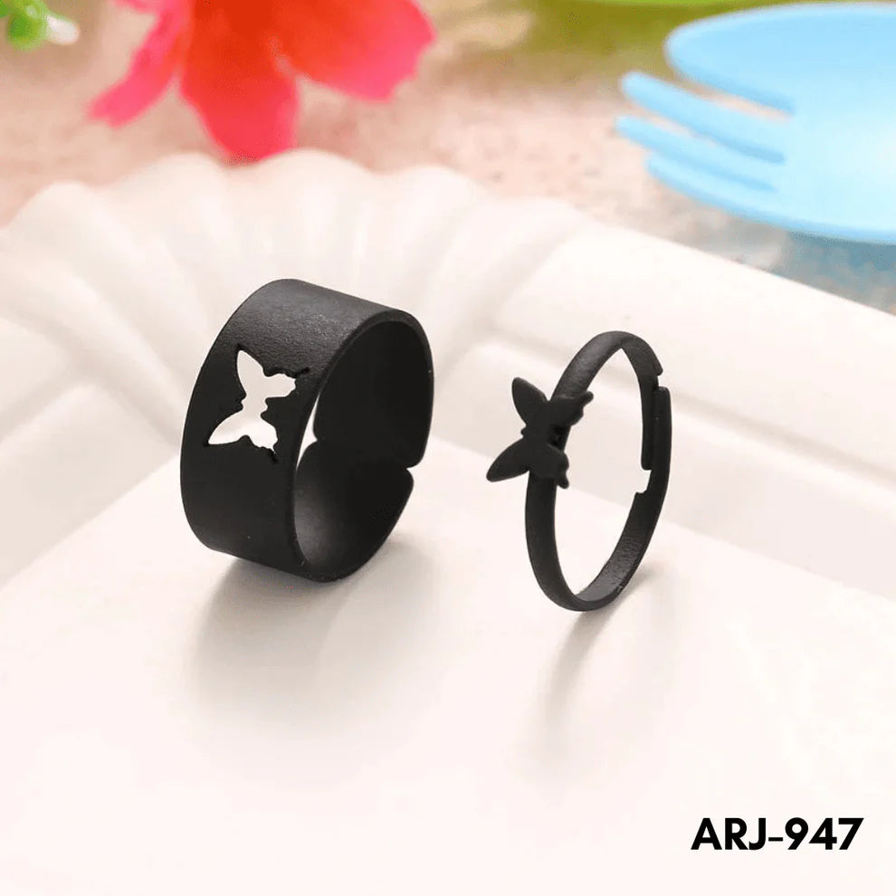 Butterfly Couple Ring – Elegant Adjustable Ring for Couples