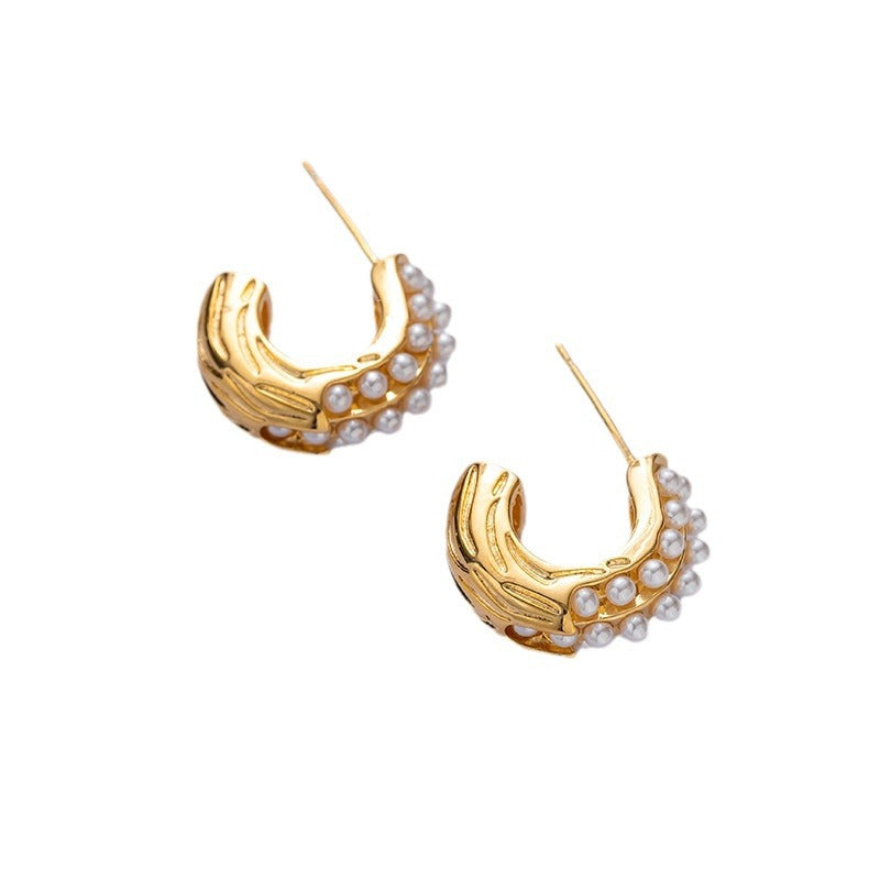 Pearl Bali Earrings – Elegant Korean Style Fashion Earrings