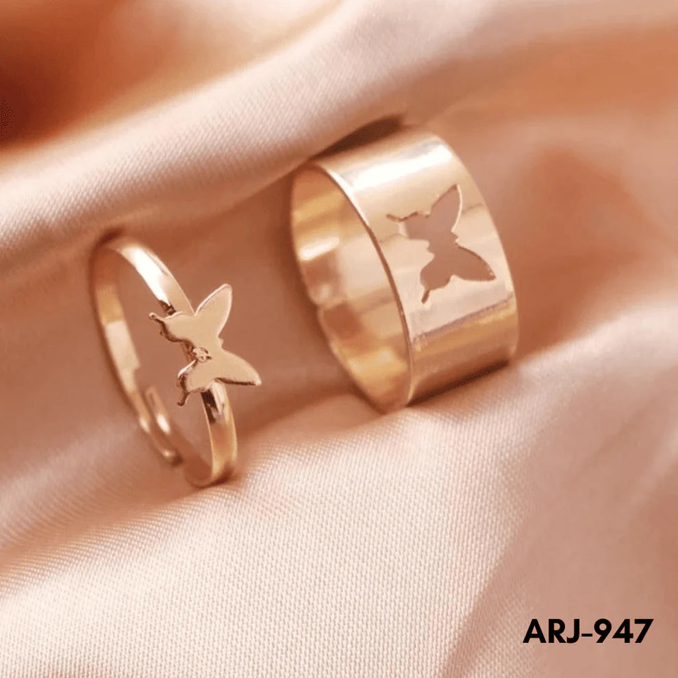 Butterfly Couple Ring – Elegant Adjustable Ring for Couples