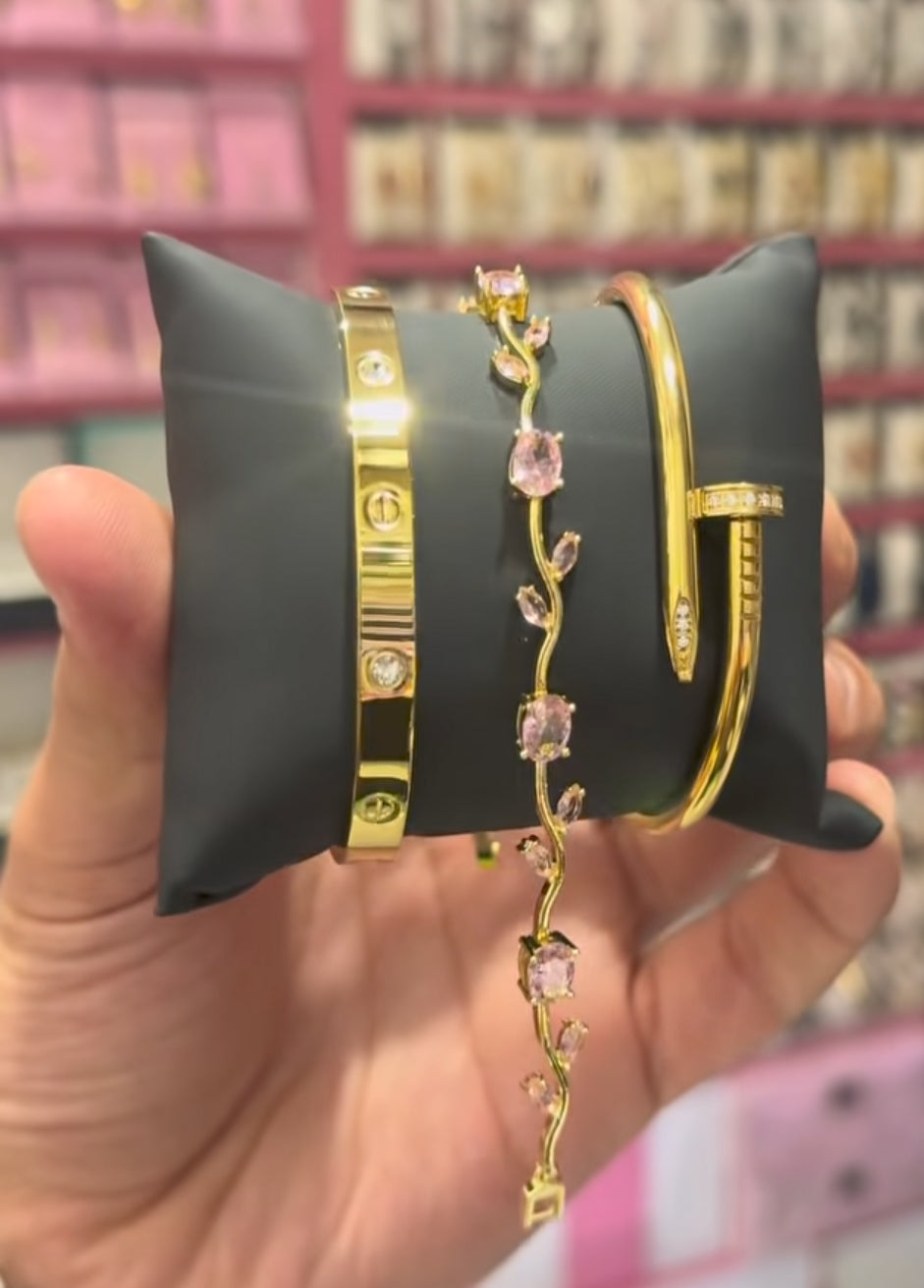 Pack of 3 Bracelets – Nail Cartier, Cartier & Tulip Bracelet Set for Women