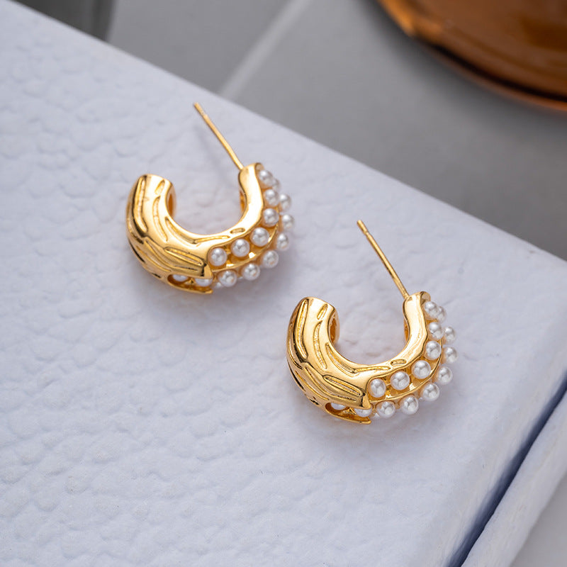 Pearl Bali Earrings – Elegant Korean Style Fashion Earrings