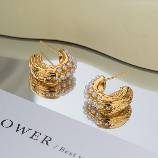 Pearl Bali Earrings – Elegant Korean Style Fashion Earrings