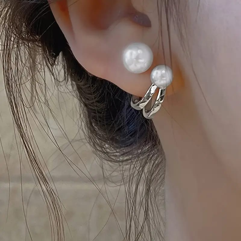 Korean Pearl Circle Earrings – Elegant Fashion Jewelry for Women