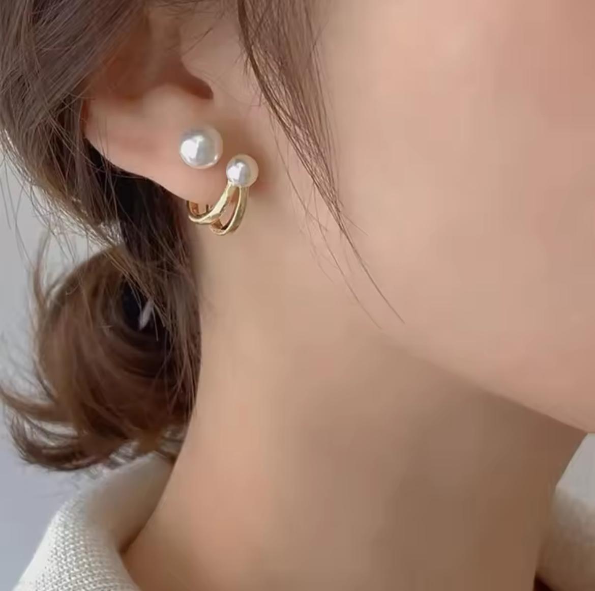 Korean Pearl Circle Earrings – Elegant Fashion Jewelry for Women