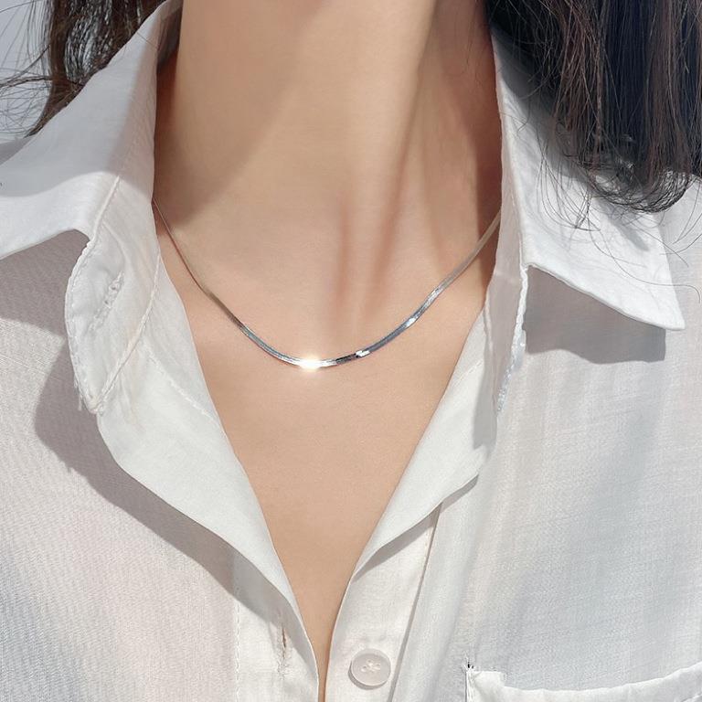Thin Snake Chain Necklace – Elegant Stainless Steel Jewellery for Women