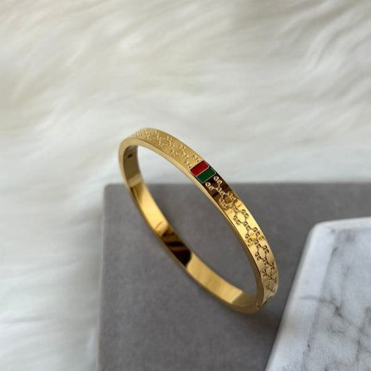 Luxury Korean Bangles - Gold Tone Designer Bracelet