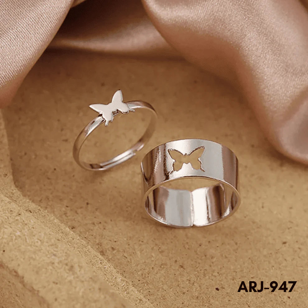 Butterfly Couple Ring – Elegant Adjustable Ring for Couples